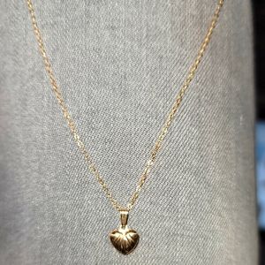 10k Gold Necklace & Heart Pendant 9 inches & 10k Gold Ruby Ring S-5 Bundle